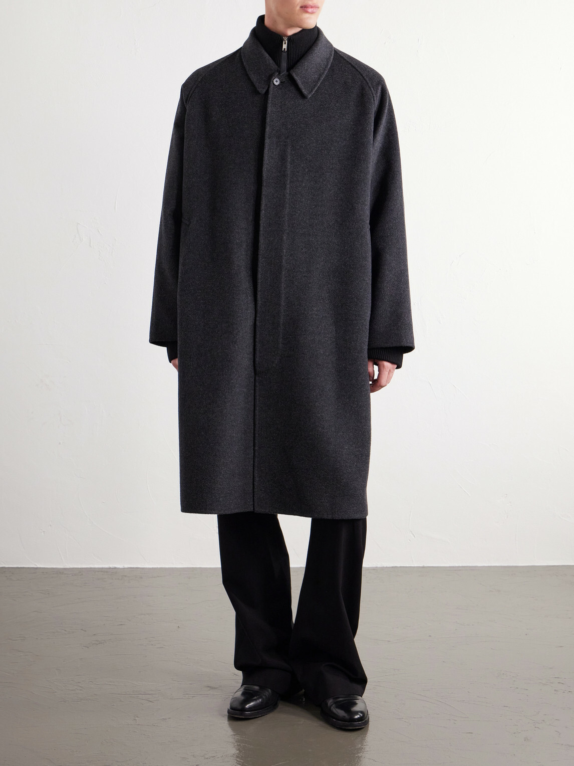Kaptain Sunshine - Walker Brushed Cashmere Melton-Felt Coat - Gray