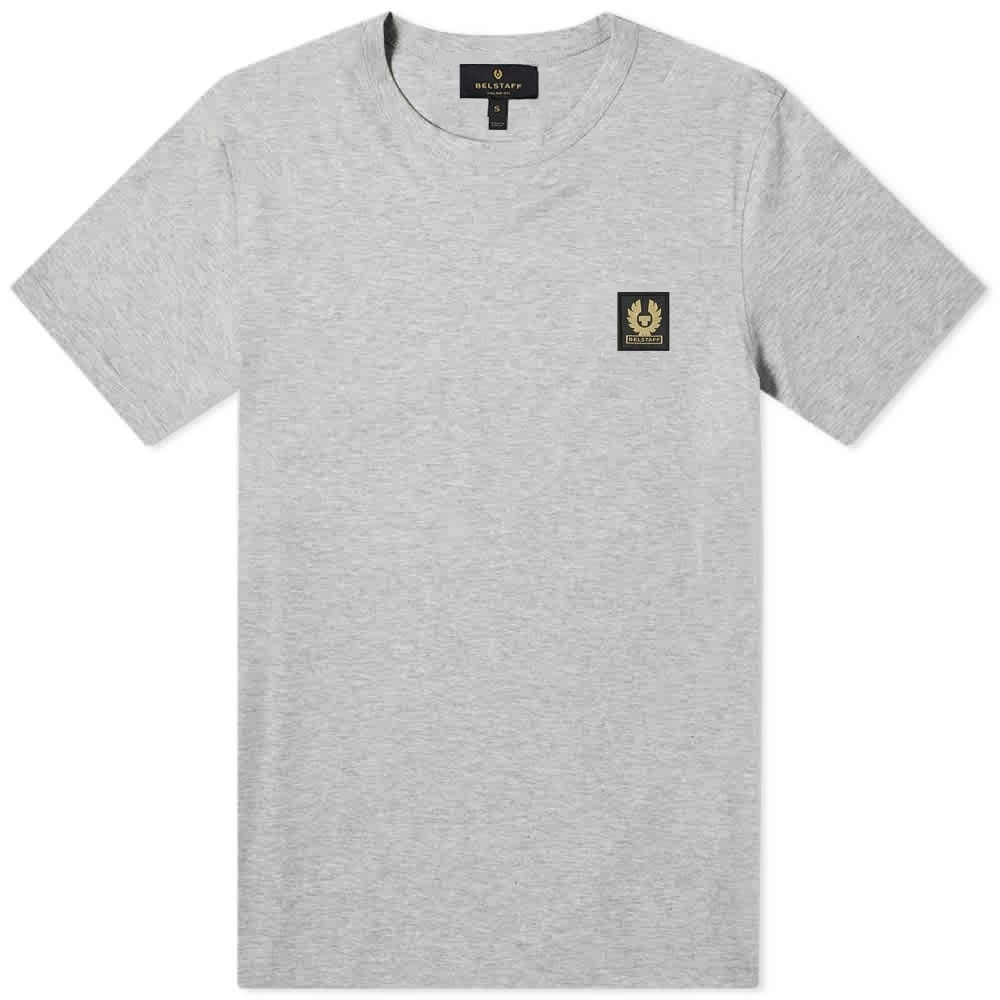 Belstaff Men's Patch Logo T-Shirt in Grey Melange Belstaff