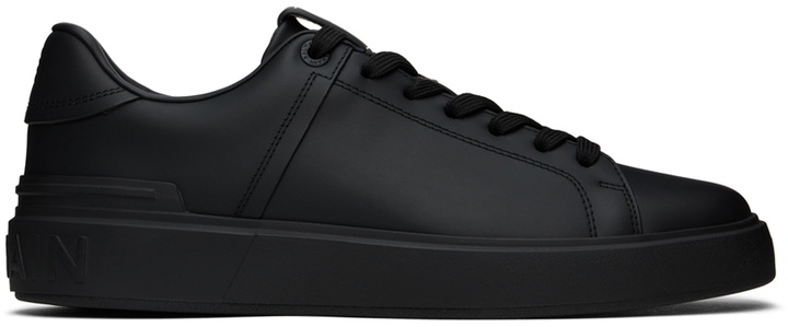 Photo: Balmain Black B-Court Leather Sneakers