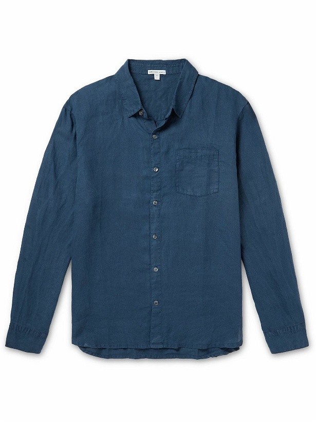 Photo: James Perse - Garment-Dyed Linen Shirt - Blue