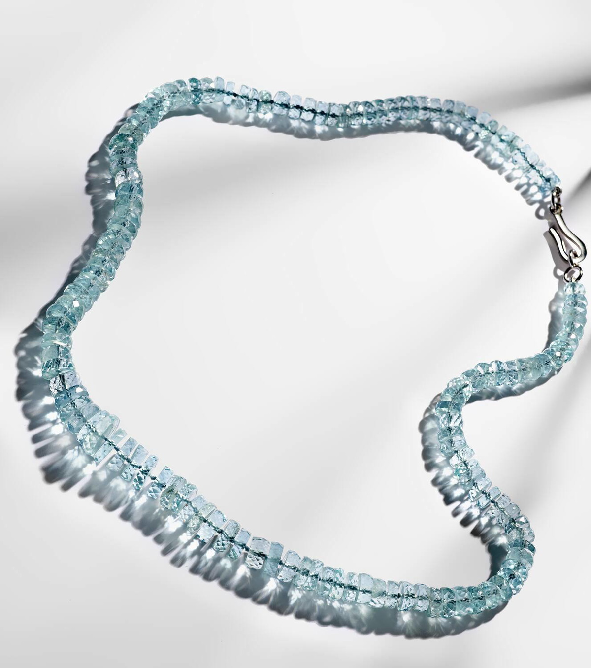 Ileana Makri 18k white gold necklace with aquamarines