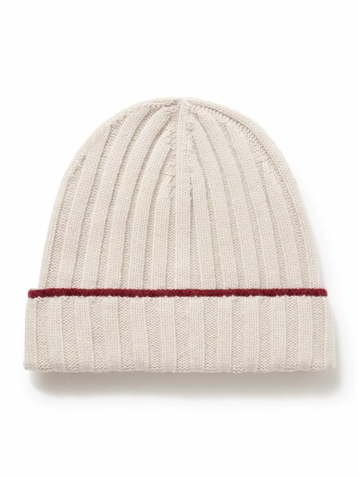 Brunello Cucinelli - Ribbed Cashmere Beanie - Neutrals