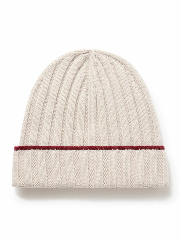 Photo: Brunello Cucinelli - Ribbed Cashmere Beanie - Neutrals