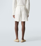 Brioni Pleated linen and cotton shorts