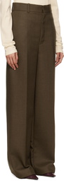 Carven Brown Double Worsted Wool Trousers