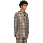 Schnaydermans Black and Khaki Wool Checked Over Shirt