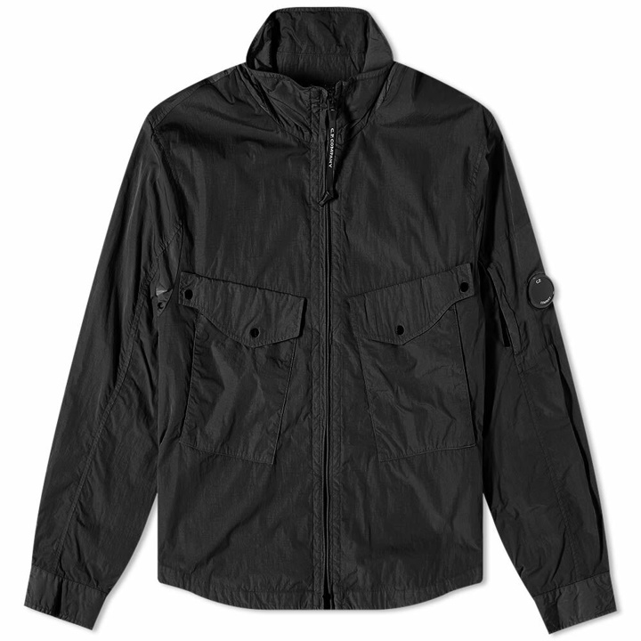 Photo: C.P. Company Men's Chrome R Zip Pocket Overshirt in Black