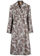 Stine Goya Metallic-jacquard Twill Coat Grey