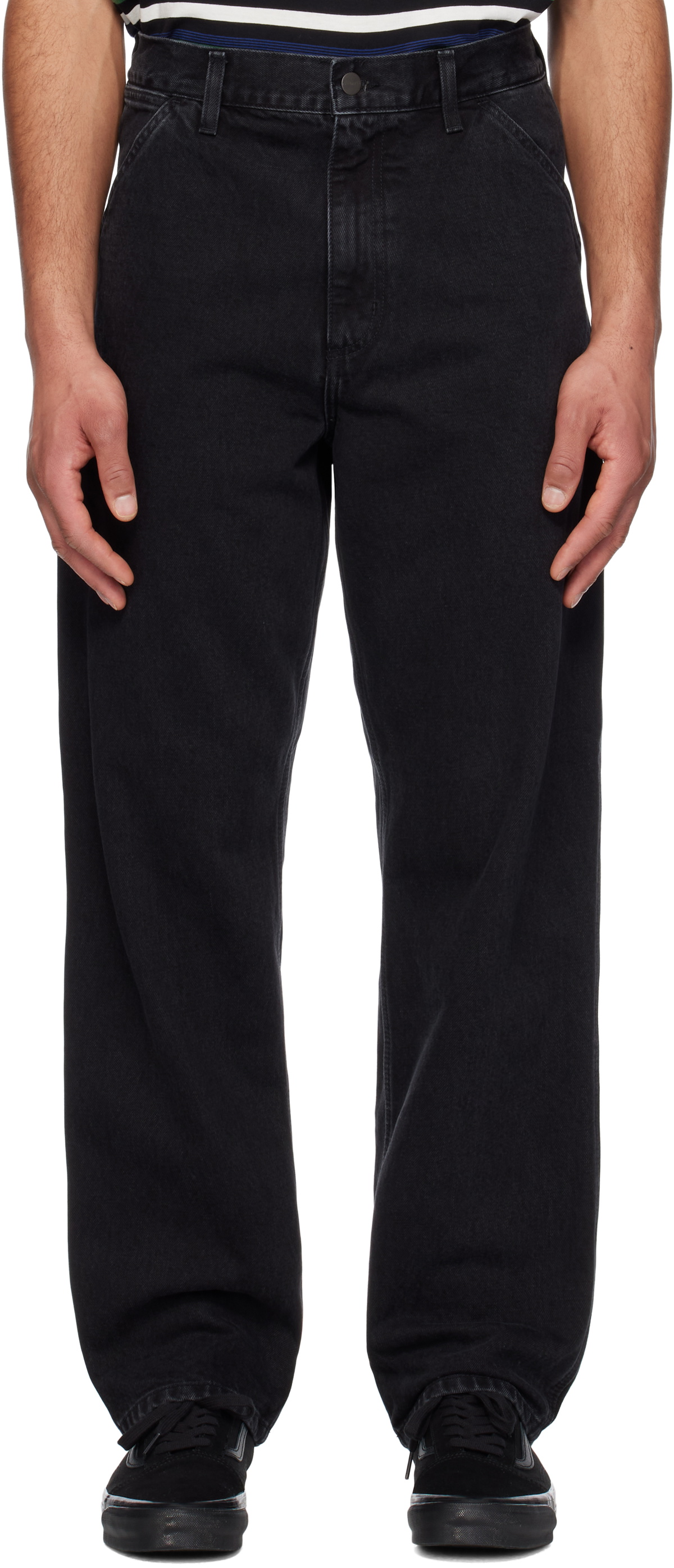 Carhartt Work In Progress Black Single Knee Jeans