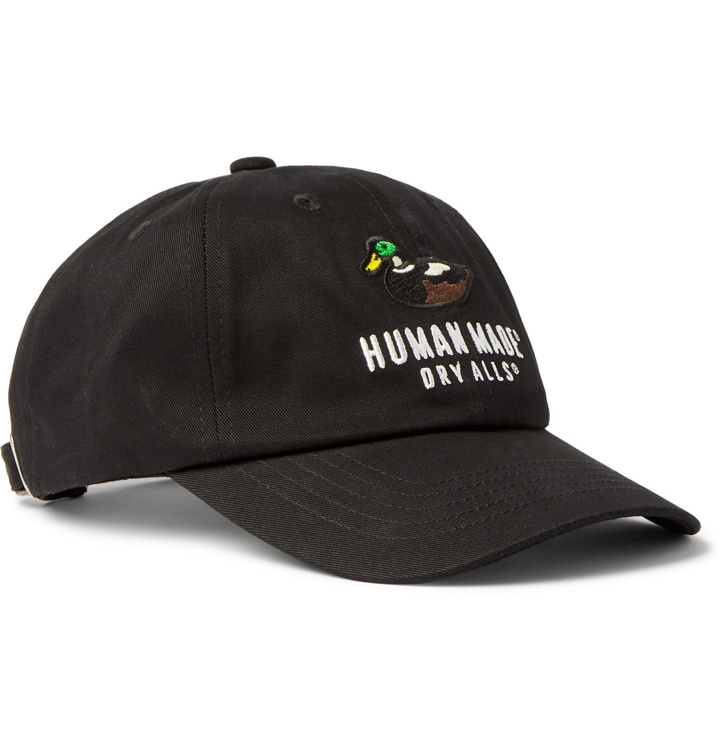 Photo: Human Made - Logo-Embroidered Cotton-Twill Baseball Cap - Black