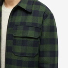 A.P.C. Men's Ian Check Shirt Jacket in Dark Green