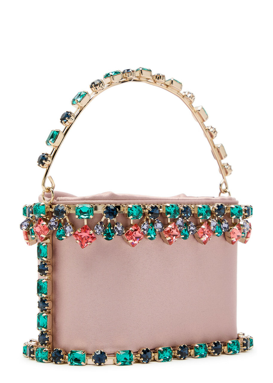 Rosantica Mini Holli Buganville Crystal-embellished Satin top Handle bag - Pink - One Size