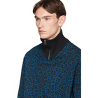 Paul Smith Blue Cheetah Zip Sweater