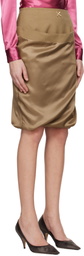 Commission Brown Fold-Up Midi Skirt