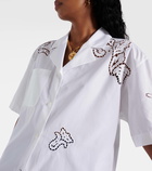 Versace Embroidered cotton poplin bowling shirt