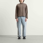 MKI Men's Seersucker Check Track Jacket in Brown