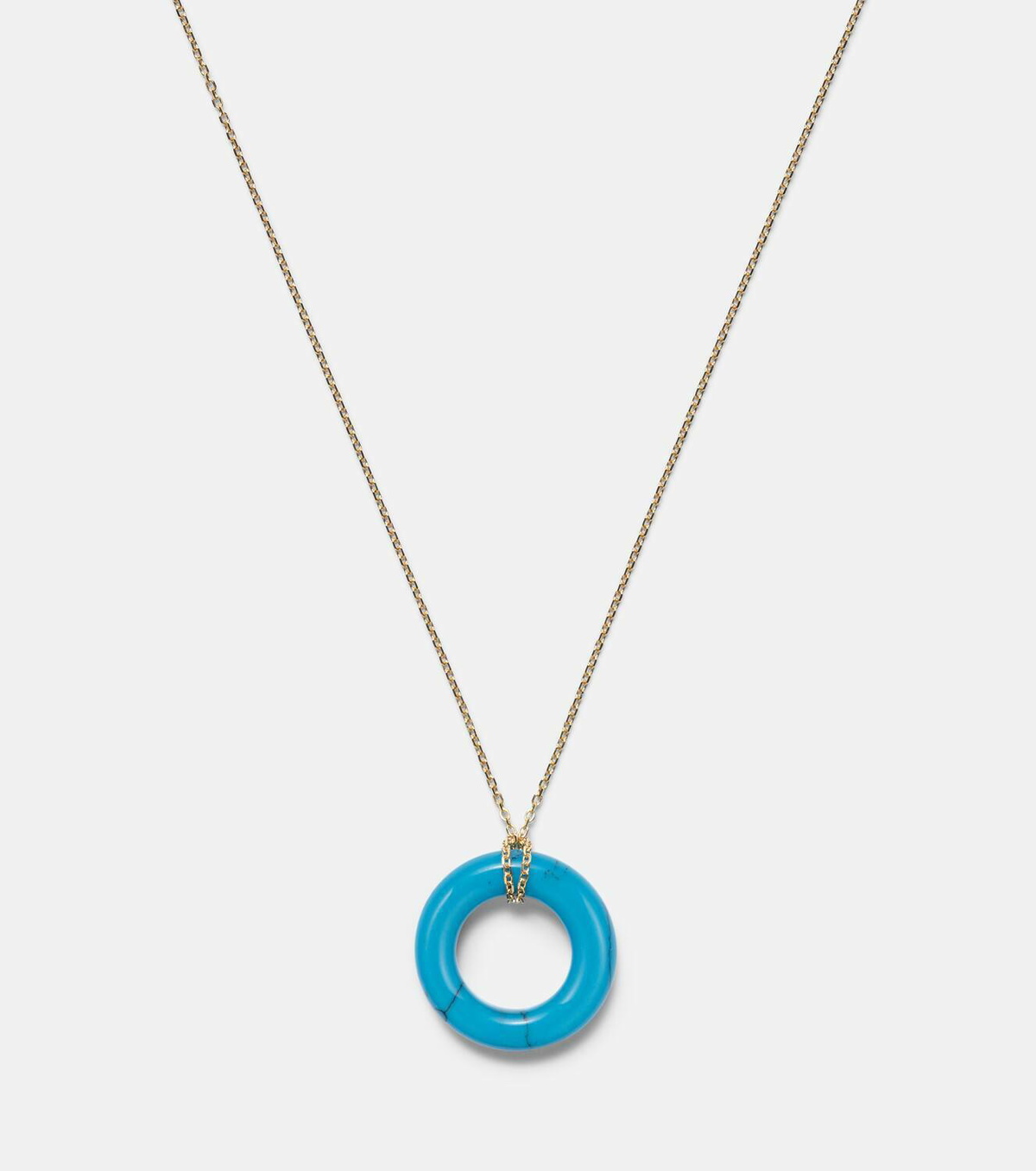 Mateo 14kt gold pendant necklace with turquoise