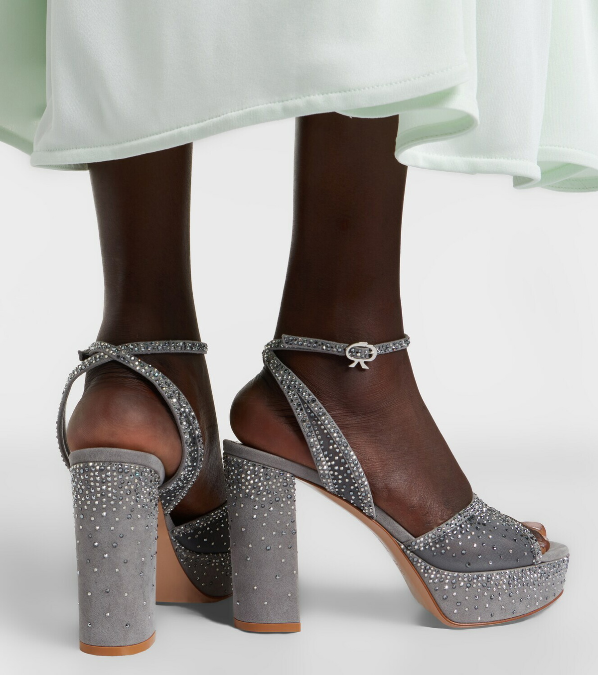 Gianvito Rossi Rania embellished organza platform sandals