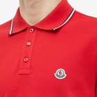 Moncler Men's Classic Logo Polo Shirt in Red