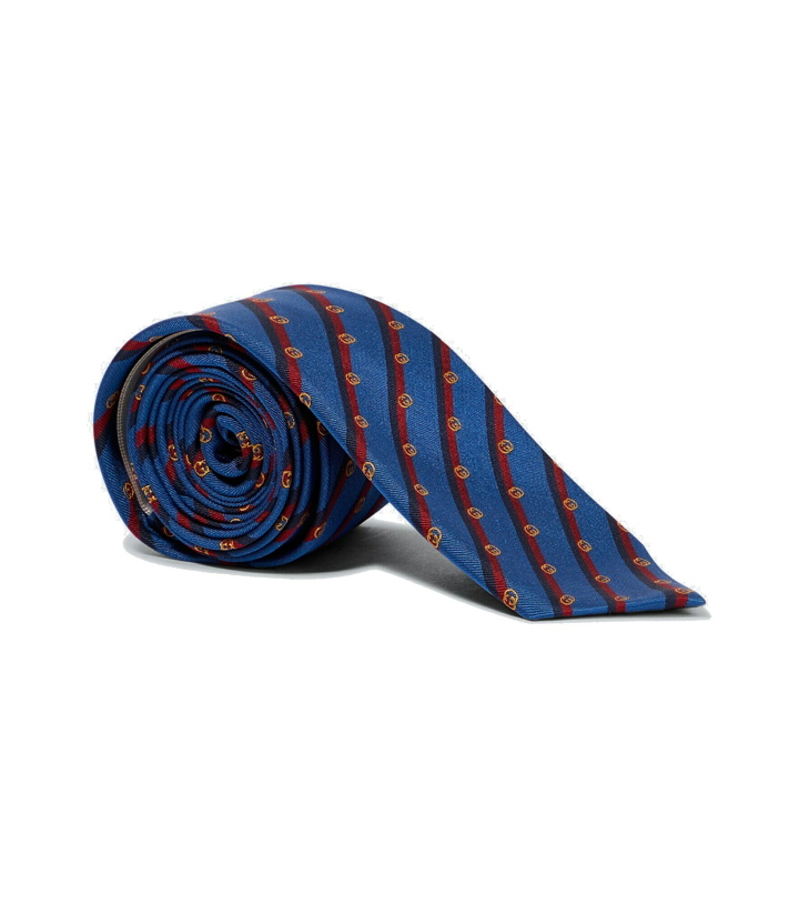 Photo: Gucci - GG striped jacquard silk tie