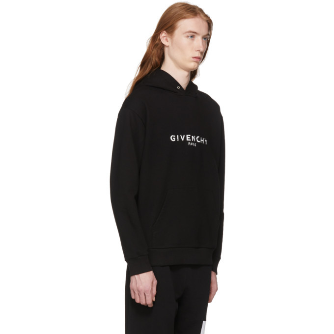 Givenchy Black Distressed Logo Hoodie Givenchy