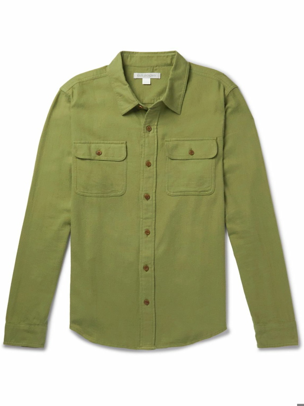 Photo: Outerknown - Dillon Cotton-Flannel Shirt - Green