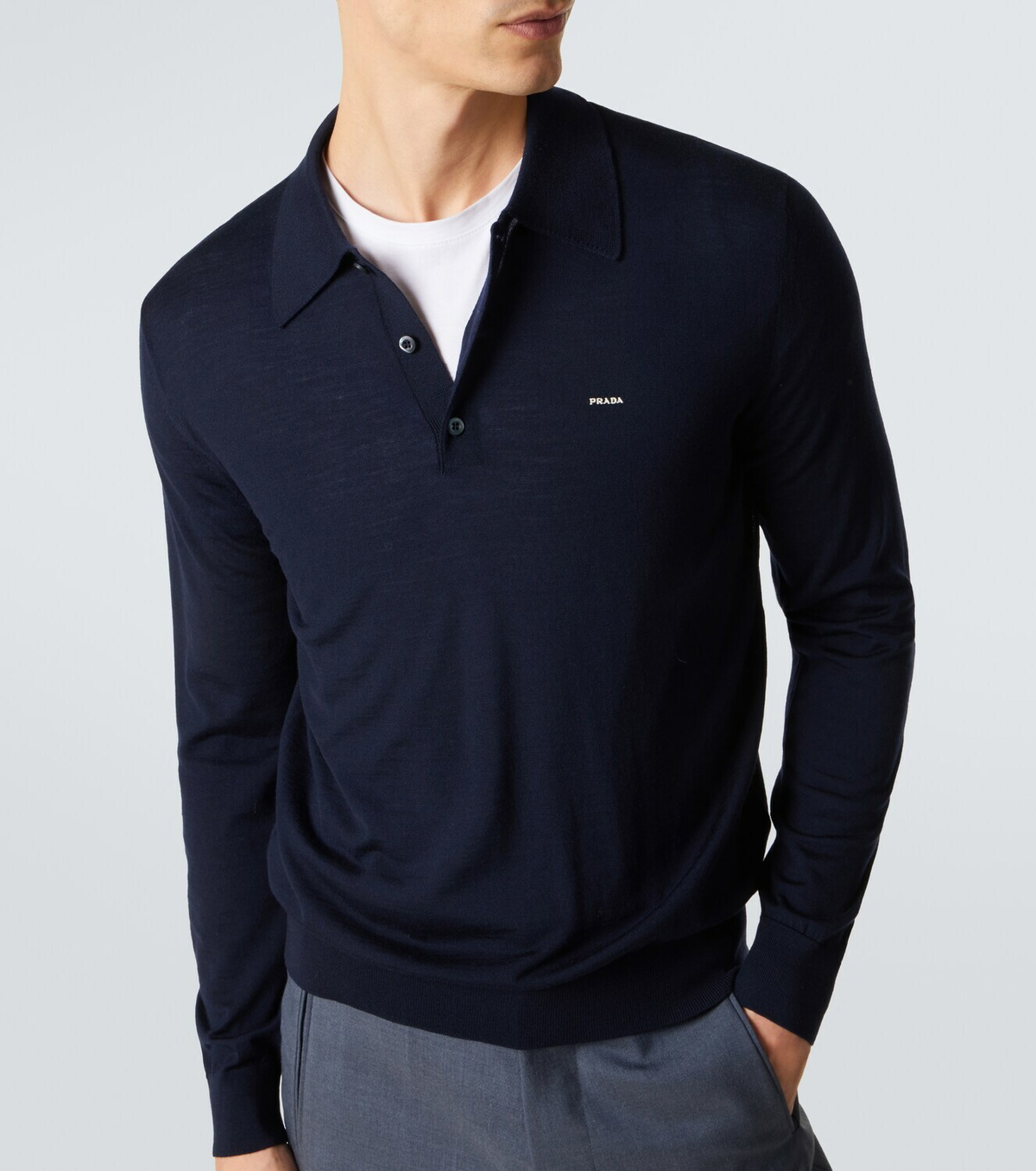 Prada Virgin wool polo sweater