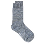 Norse Projects Men's Bjarki Blend Sock in Calcite Blue
