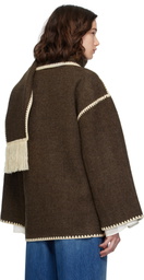 TOTEME Brown Embroidered Scarf Jacket