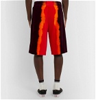 Palm Angels - Striped Tie-Dyed Cotton-Blend Velour Shorts - Black