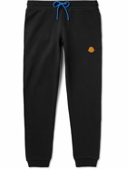 Moncler - Tapered Logo-Appliquéd Cotton-Jersey Sweatpants - Black