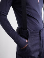Moncler Grenoble - Straight-Leg Padded Webbing-Trimmed Virgin Wool-Denim Ski Salopettes - Blue
