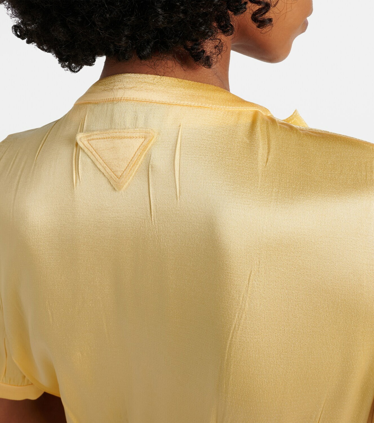 Prada Tie-neck satin shirt dress