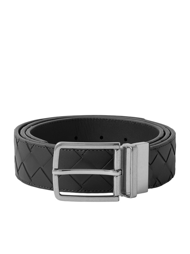 Photo: Bottega Veneta - 3.5cm Reversible Intrecciato Leather Belt - Black
