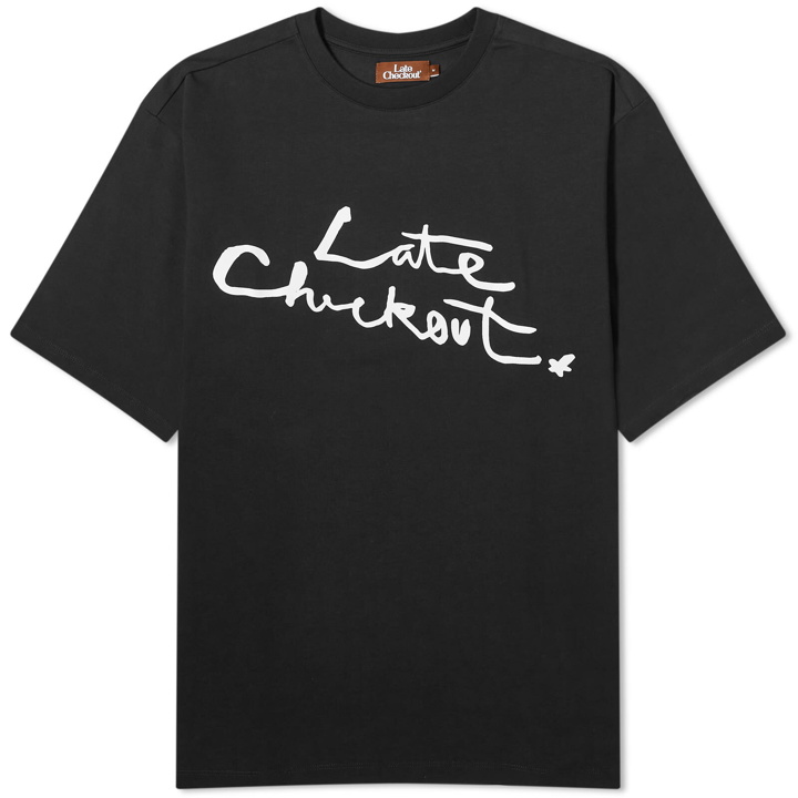 Photo: Late Checkout Men's Logo T-Shirt in Black