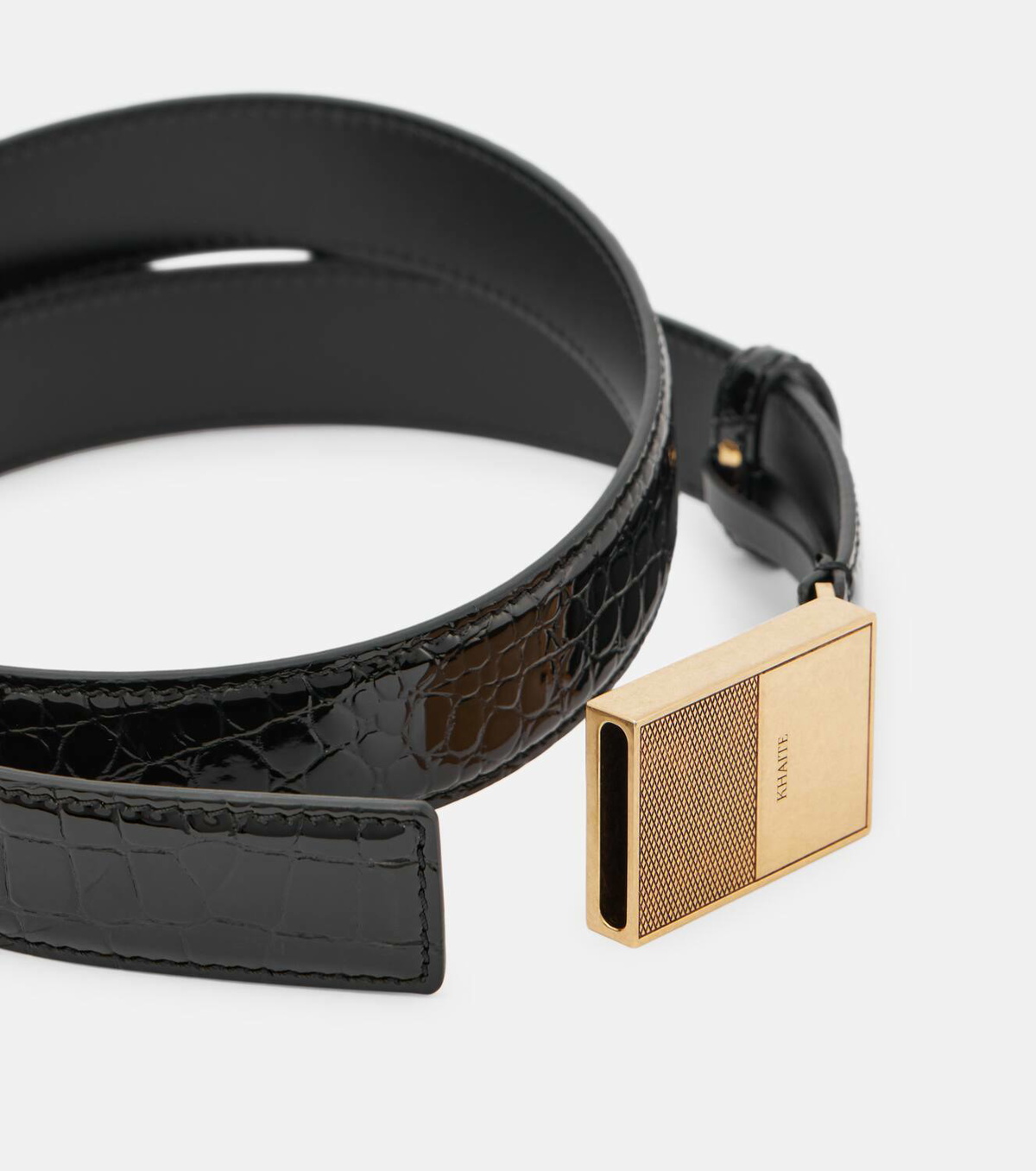KHAITE Elio croc-effect patent-leather belt 75 NWT Khaite Elio croc-effect leather belt Khaite main image 3