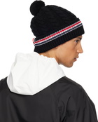 Thom Browne Black Cashmere Baby Cable Stitch Pom Pom Beanie