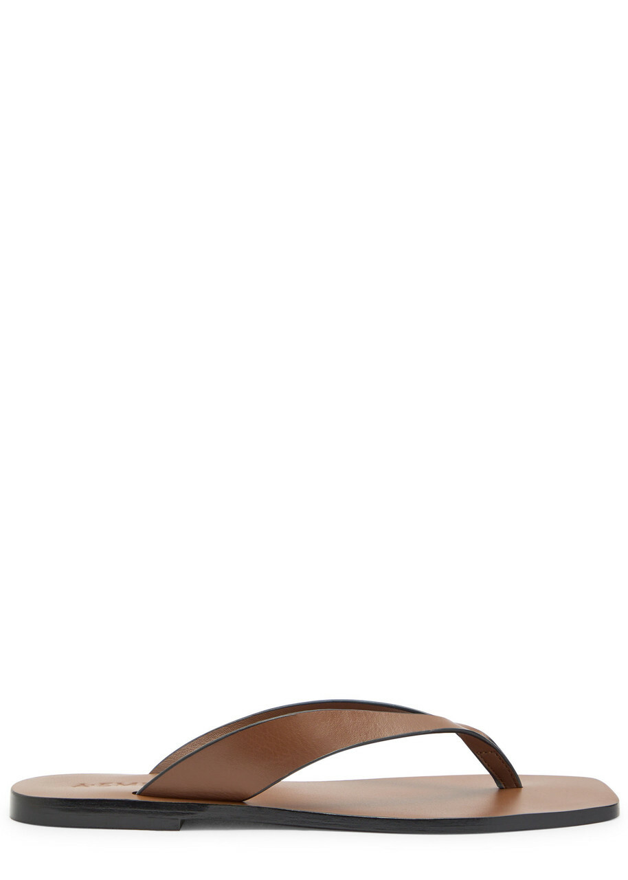 A.emery Kinto Leather Flip Flops Tan