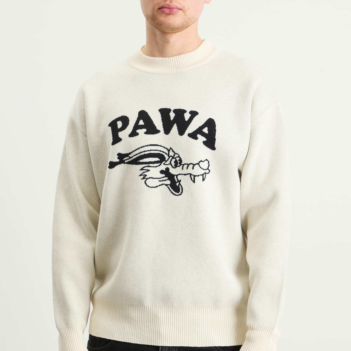 Pawa Speed Sports Men's Doggo Knit Sweater in Cream