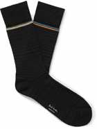 Paul Smith - Striped Ribbed Cotton-Blend Socks