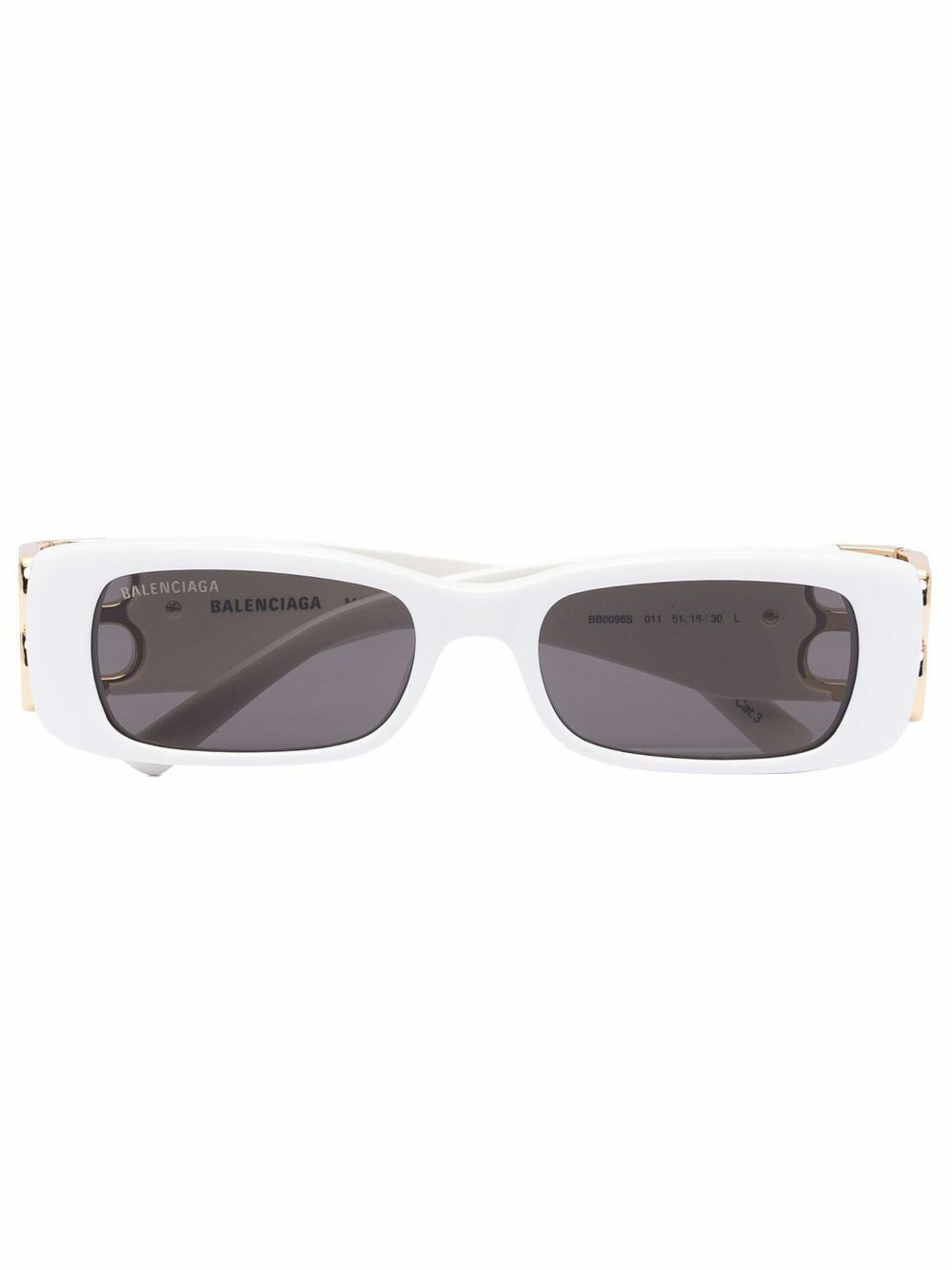 Balenciaga Eyewear White Dynasty Rectangle Sunglasses