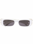 Balenciaga Eyewear White Dynasty Rectangle Sunglasses