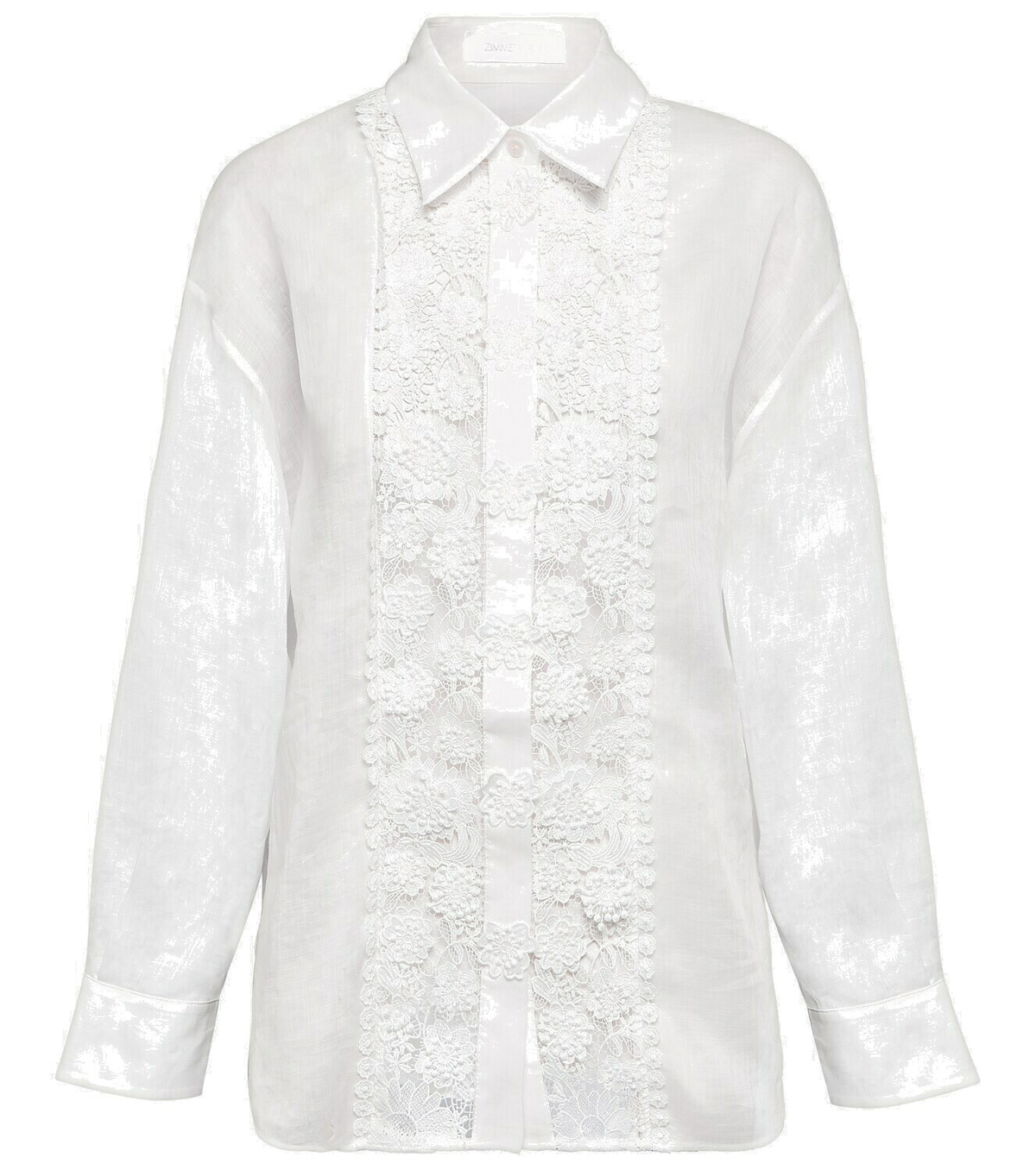 Zimmermann 25 Lace Short-sleeved T-shirt White Cotton 240