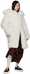 Lanvin White Long Shearling Coat