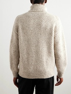 Loro Piana - Newcastle Mélange Cable-Knit Wool and Cashmere-Blend Rollneck Sweater - Neutrals