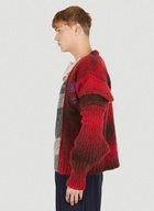 Ombre Panelled Sweater in Red