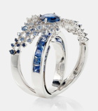 Ananya Scatter Orbit 18kt white gold ring with sapphires and diamonds