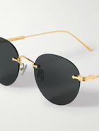Cartier Eyewear - Round-Frame Gold-Tone Sunglasses