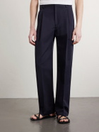 Altea - Orval Cotton and Linen-Blend Gabardine Trousers - Blue