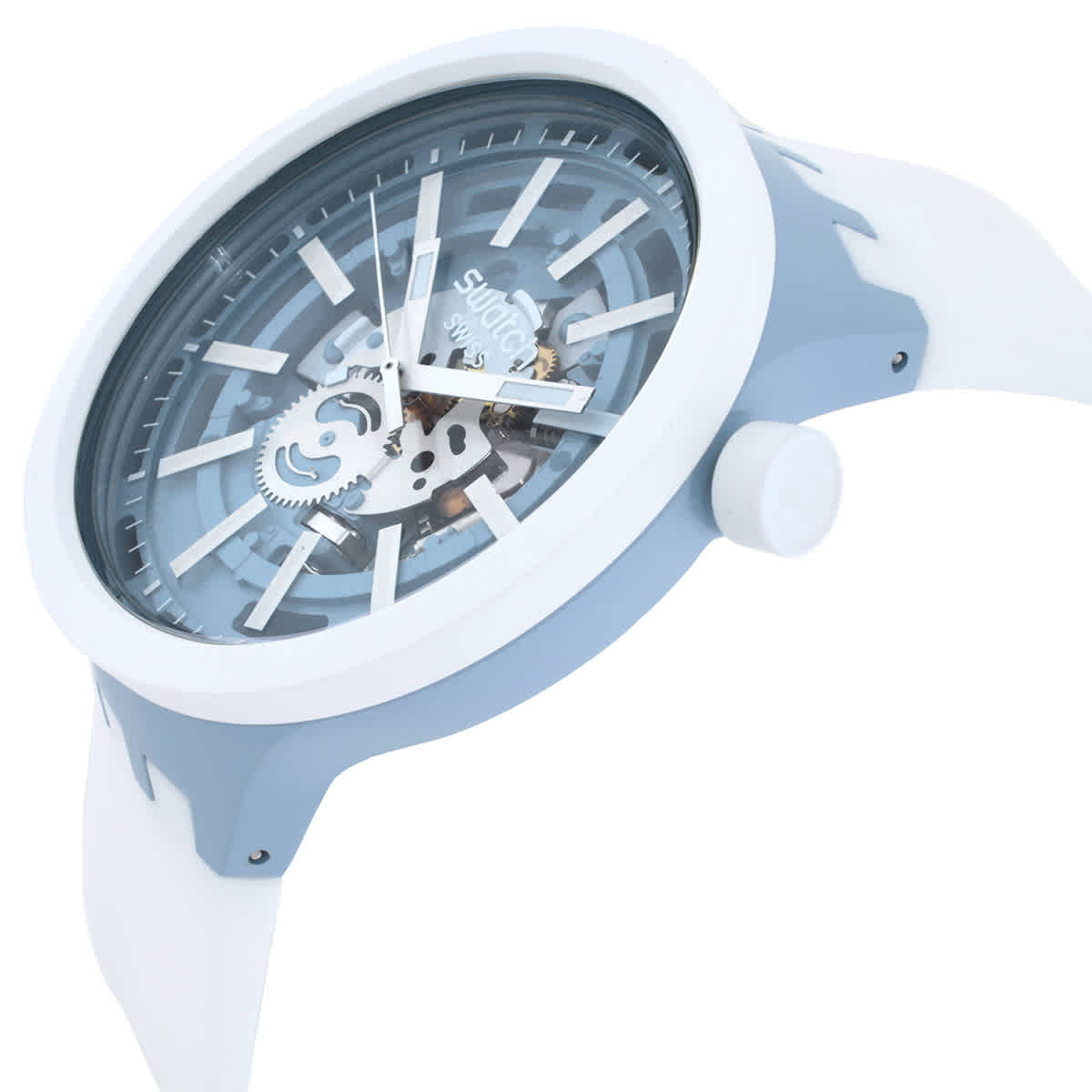 Swatch Big Bold Whice Quartz Blue Dial Unisex Watch SB03N103